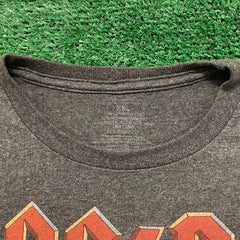 Screenprinted tag of retro AC/DC t-shirt