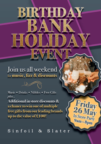Bank Holiday Celebrations at Sinfoil & Slater