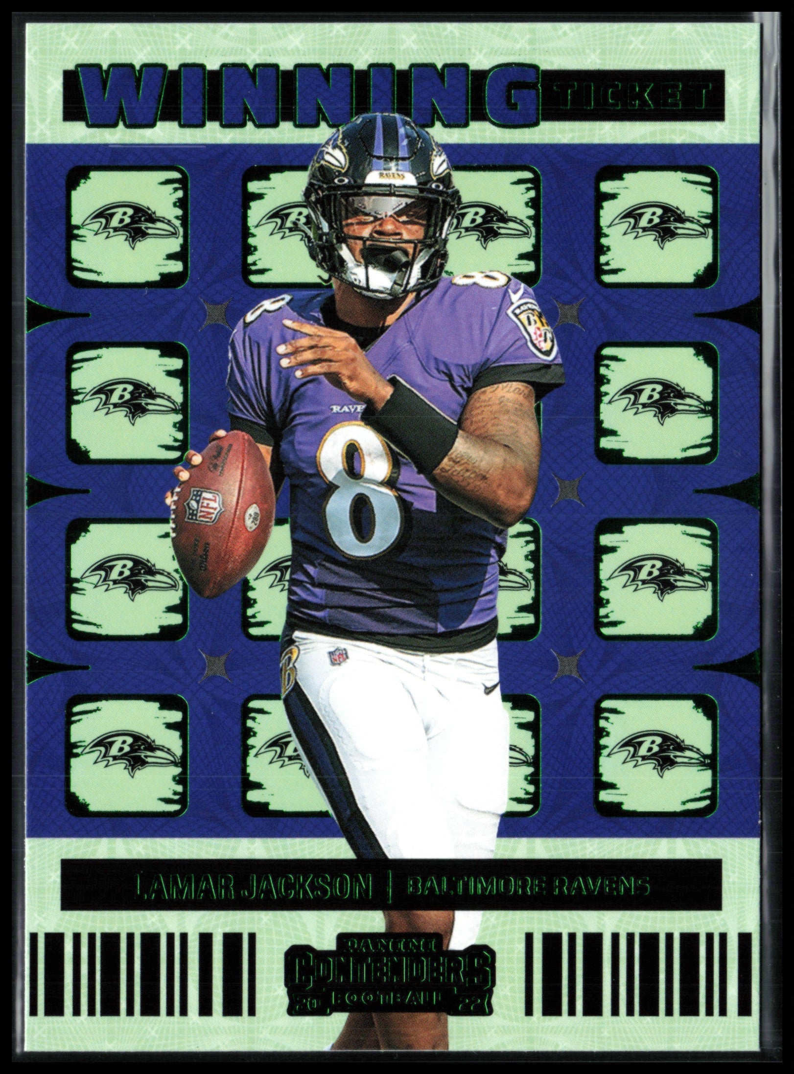 Lamar Jackson – Baltimore Ravens 2021 Panini Contenders Winning Ticket –