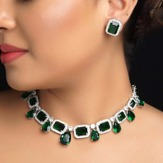  Sasylvia 3 Pcs Emerald Jewelry Set Emerald Zirconia Layered Necklace  Emerald Bracelets Emerald Earrings for Women Girls Trendy: Clothing, Shoes  & Jewelry
