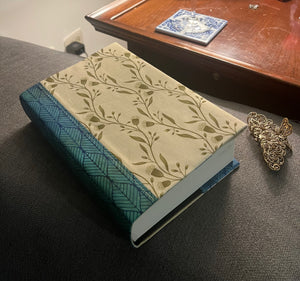 Adjustable Book Cover - 9.25 inch tall - in Leaves and Vines - Erstwhile Emporium