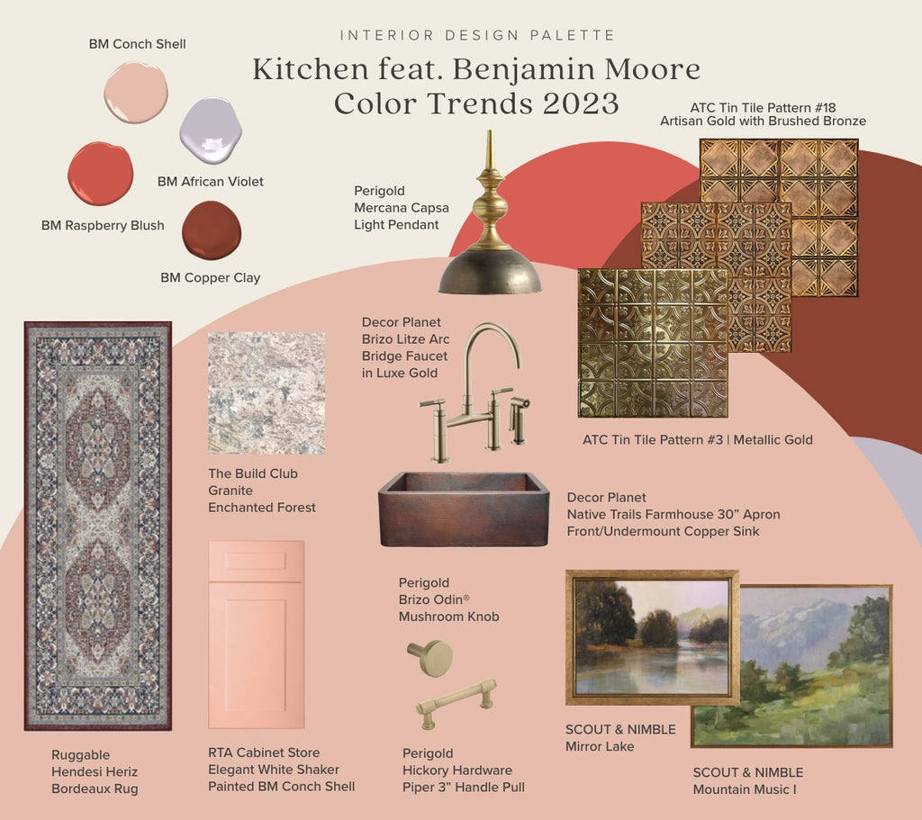 Infographic highlighting Benjamin Moore color scheme.