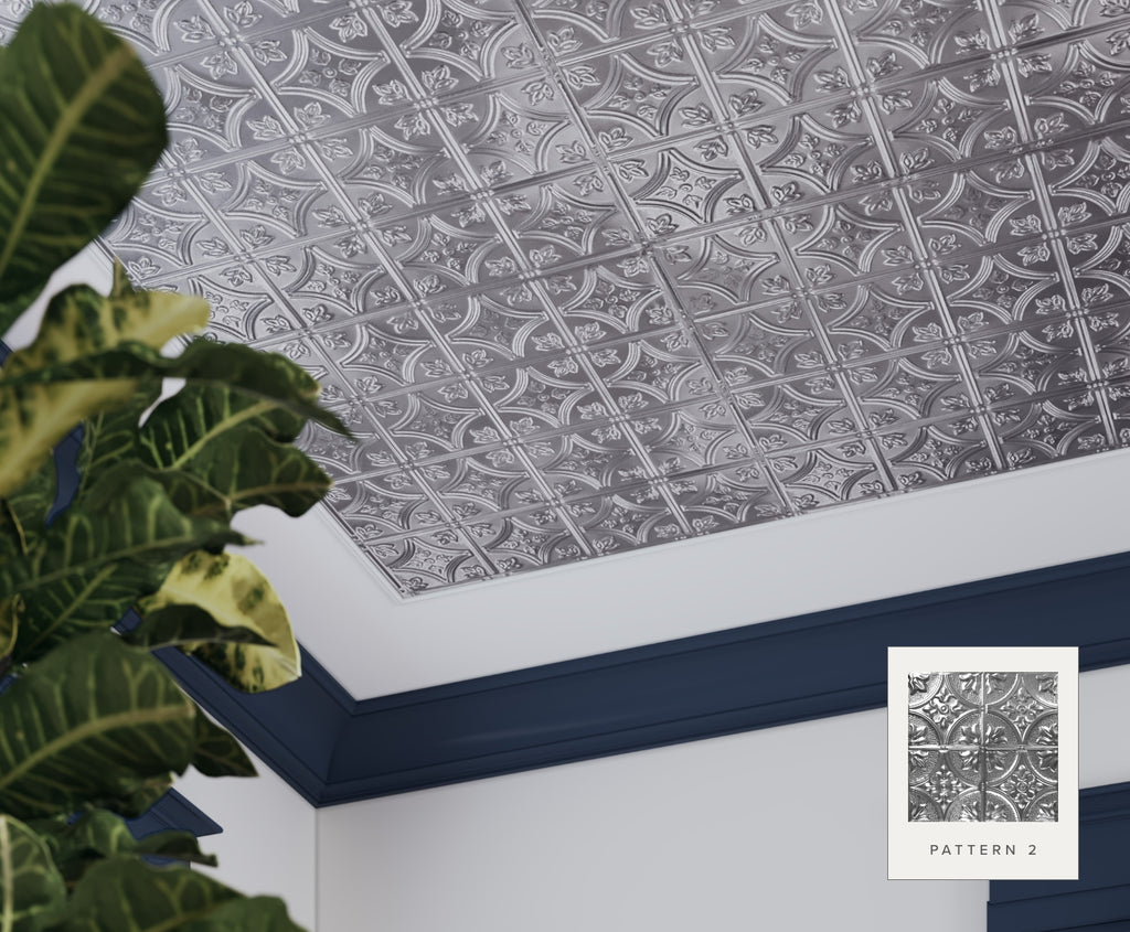 American Tin Ceilings tiles in Pattern 2 beings used as a focal point.