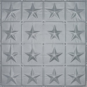 Panel of tin tile Pattern #36 in Smoky Gray Satin