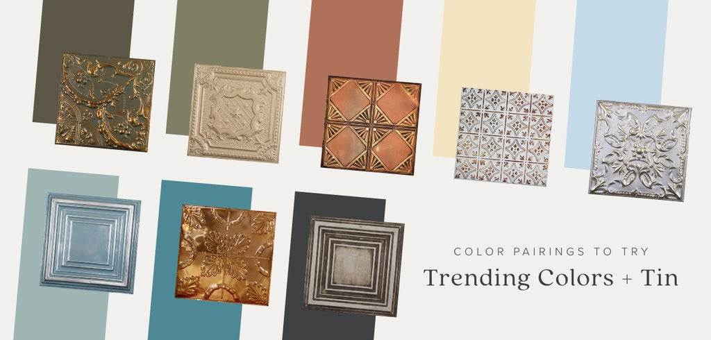 Colors of the year with tin tile recommendations.