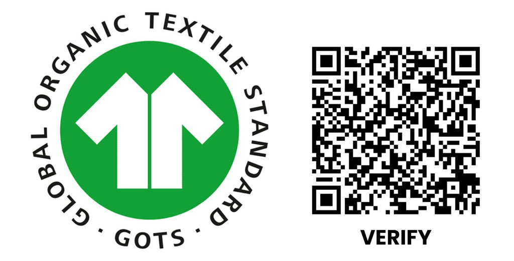 QR code proving our supplier is GOTS certified