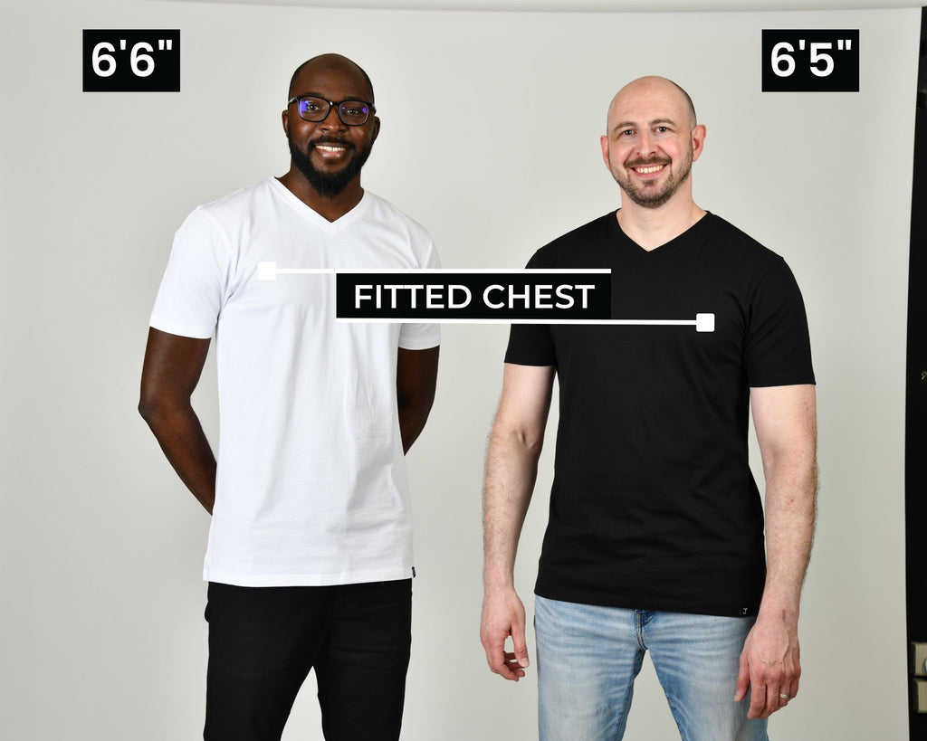Tall t-shirts with fitted chest.