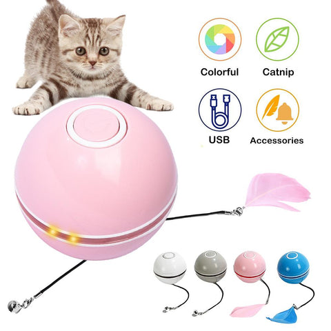 Brinquedo para Gato Bola de Brinquedo com Luz Led Rotação Automática de 360  Graus e Carregamento Usb Brinquedo Interativo para Gato para Animais De