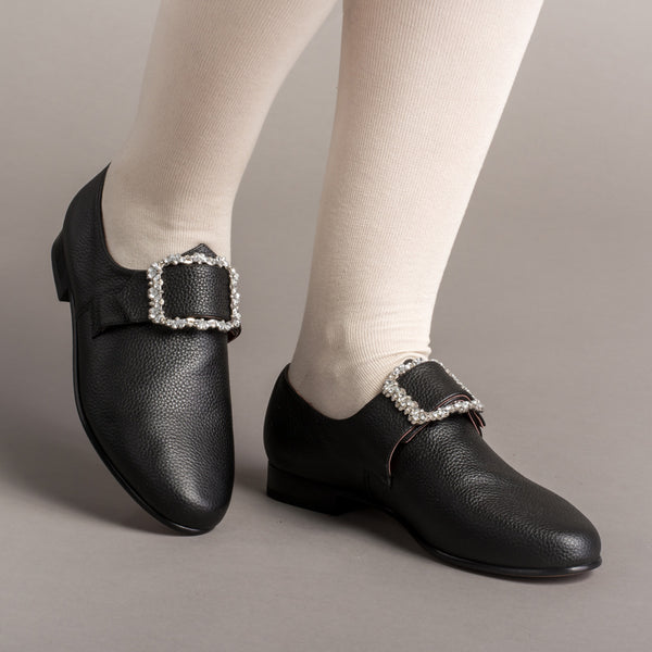American Duchess Sweden: Schuyler Women's 18th Century Shoes (Black)