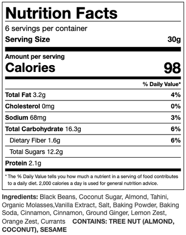 Gingerbread Cookie Dough nutrition label