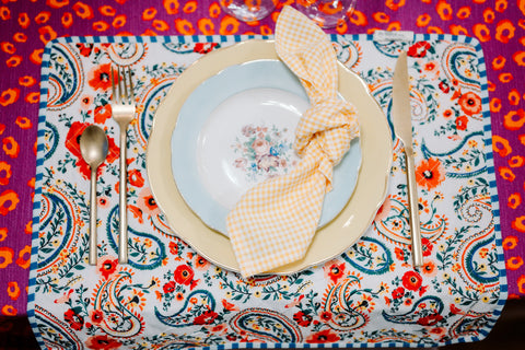 Thème de décoration de table de mariage originale mix and match des motifs
