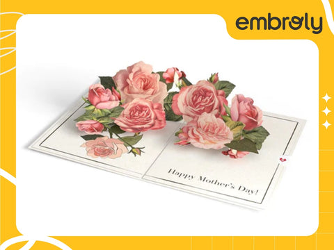 3D roses mother day card for mom