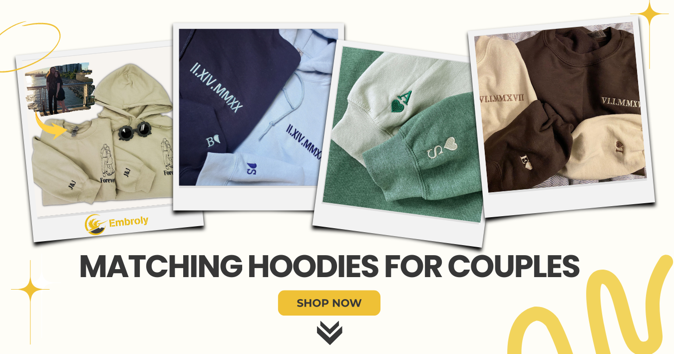 Best Matching Hoodies for Couples with Embroidered
