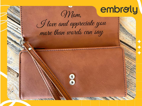 A leather wallet, another great option for hard to buy Moms