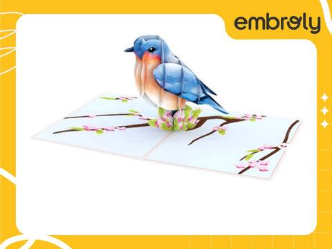 Bird with peach blossom mother's day gifts cards
