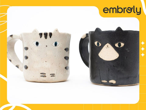 Ceramic cat mugs