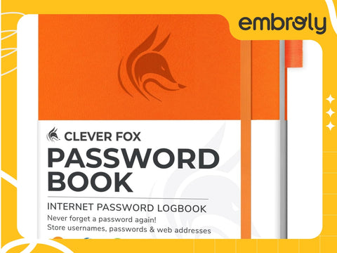 Clever Fox Password Book With Tabs, ideal for DIY Mother's Day gifts.