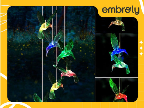 Solar Hummingbird Wind Chimes, a lovely selection for first Mother's Day gifts.