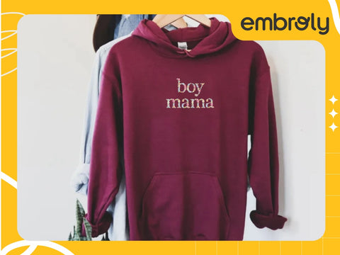 Sweet embroidered hoodie for Mum, a thoughtful gift for hard to buy Moms