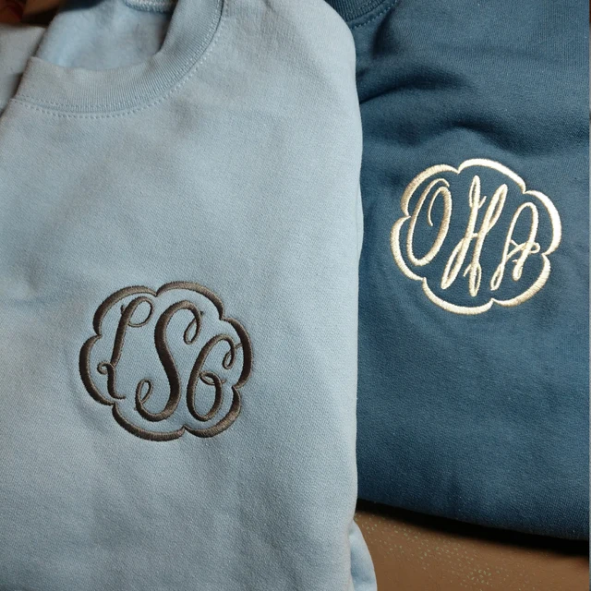 Custom Embroidered Sweatshirt with Monogram Motif