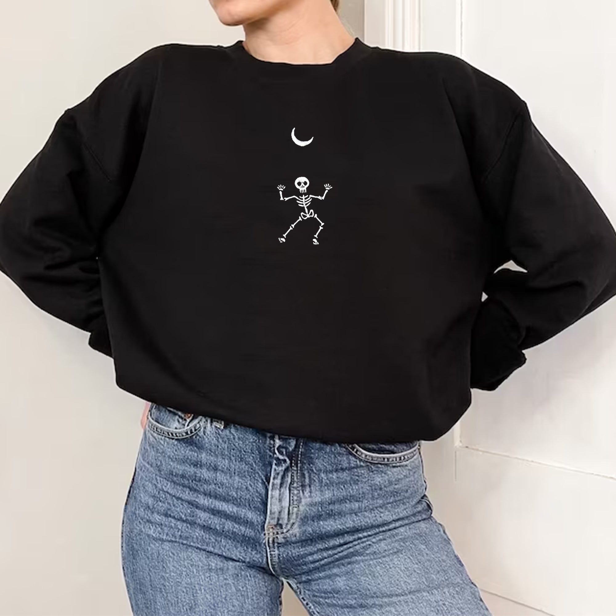 embroidered skeleton sweatshirt