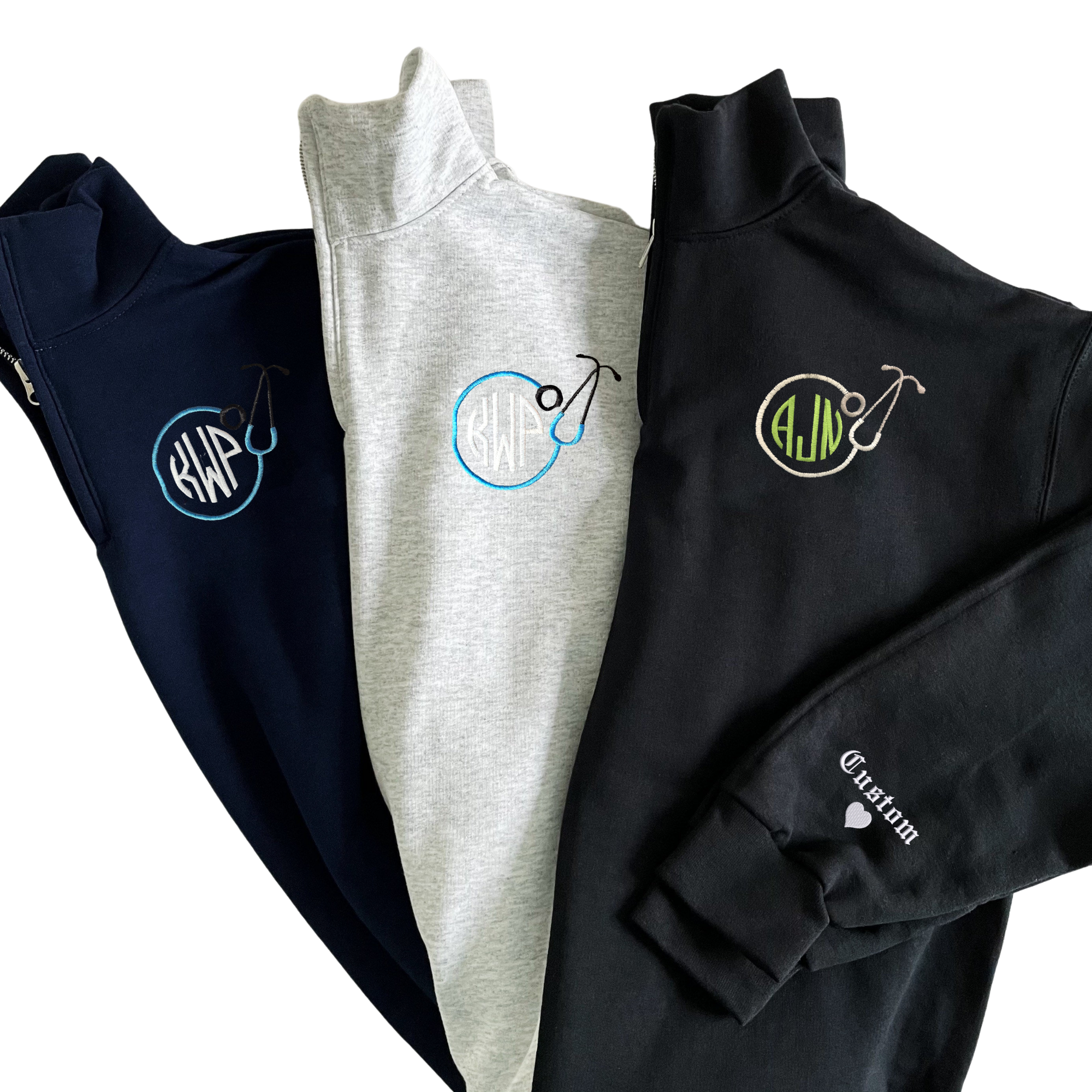 GalileiaDesigns Custom Couple Monogram Hoodie