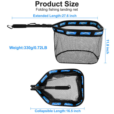 PLUSINNO FN2 Square Floating Fish Landing Net with Magnetic Release ...