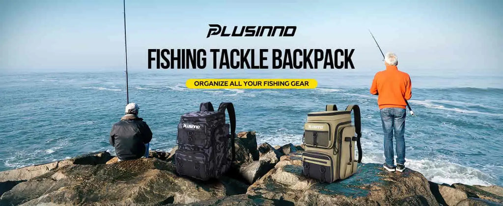 PLUSINNO Water-resistant Large Storage Fishing Tackle Bag with Rod