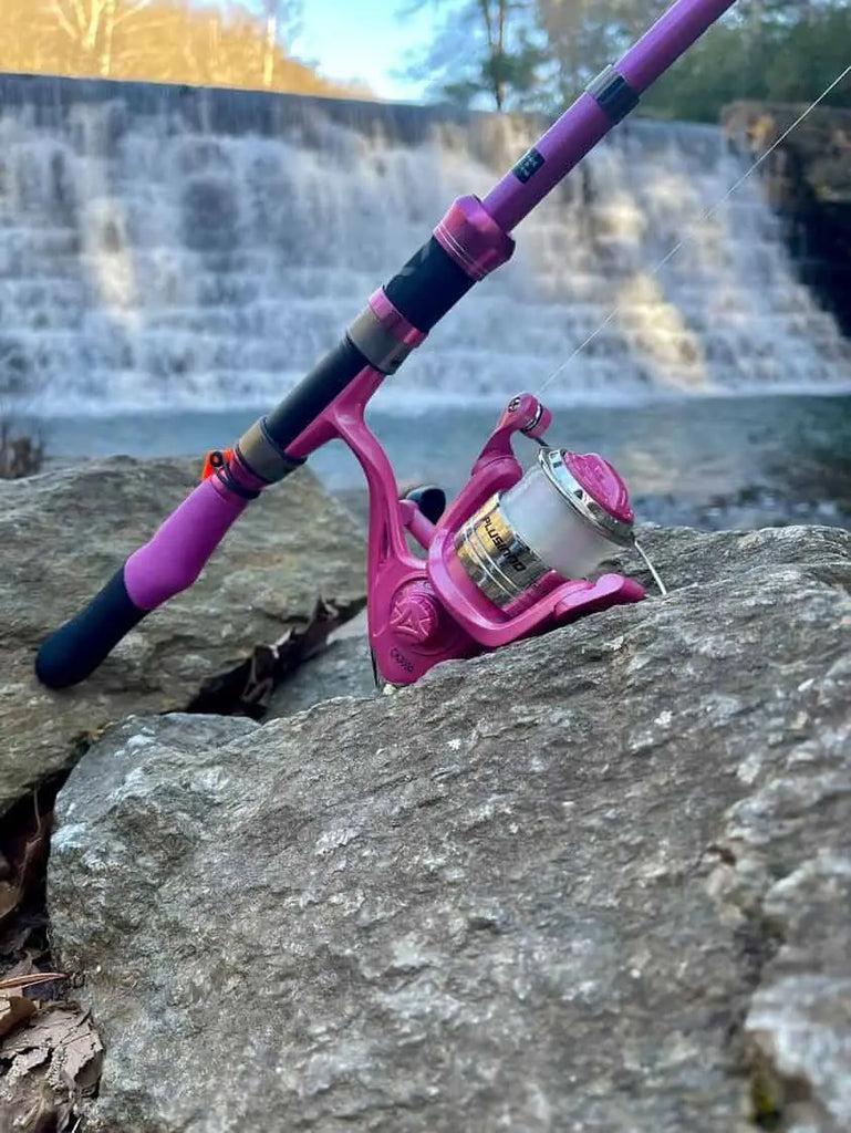 Ladies Telescopic Fishing Rod and Reel Combos,Spinning Fishing Pole Pink  Designe