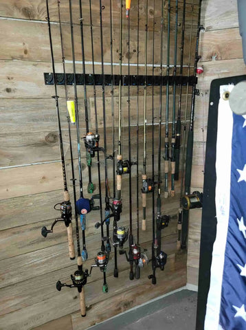 fishing pole rack