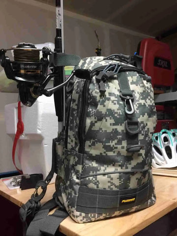 fishing backpack with rod holder