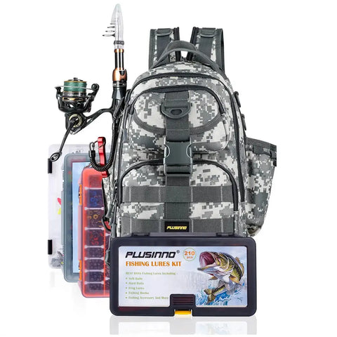 plusinno fishing backpack with rod holders