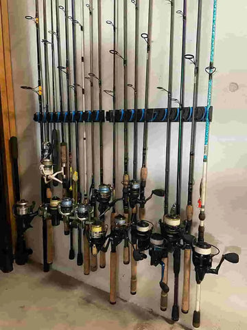 wall mounted fishing rod rack