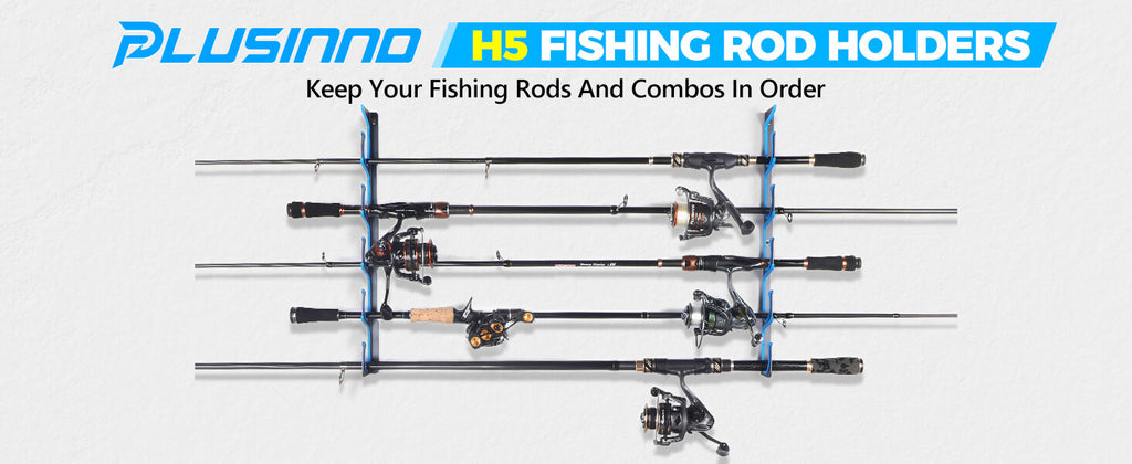 PLUSINNO H5 Horizontal Fishing Rod Holder for Wall and Ceiling – Plusinno