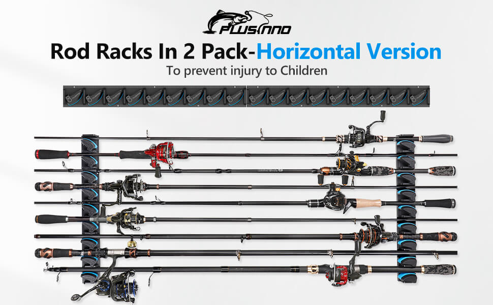 PLUSINNO V6 Fishing Rod Rack Wall Mount Vertical Fishing Rods