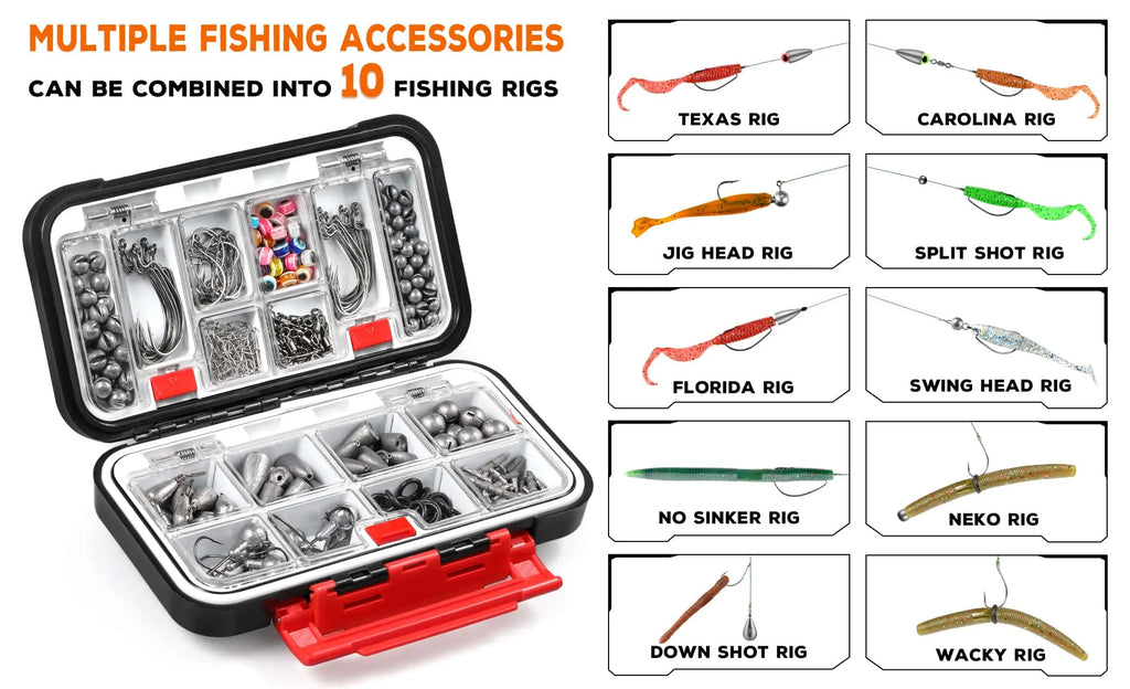 PLUSINNO 264 pcs Fishing Accessories Kit – Plusinno