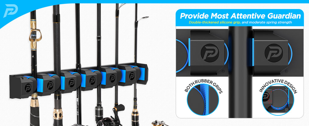 2Pcs V6 Vertical Fishing Rod Holder 12Rods Fishing Pole Holder Wall Mounted  Rack