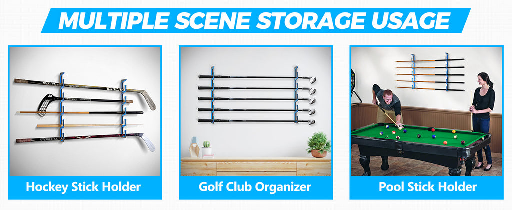 24 Pack Holder Billiard Cue Organizer, Fishing Pole Storage Rack