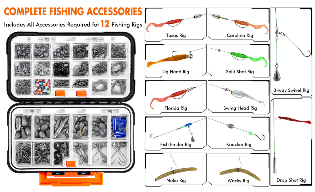  PLUSINNO 201pcs Fishing Accessories Kit, Fishing