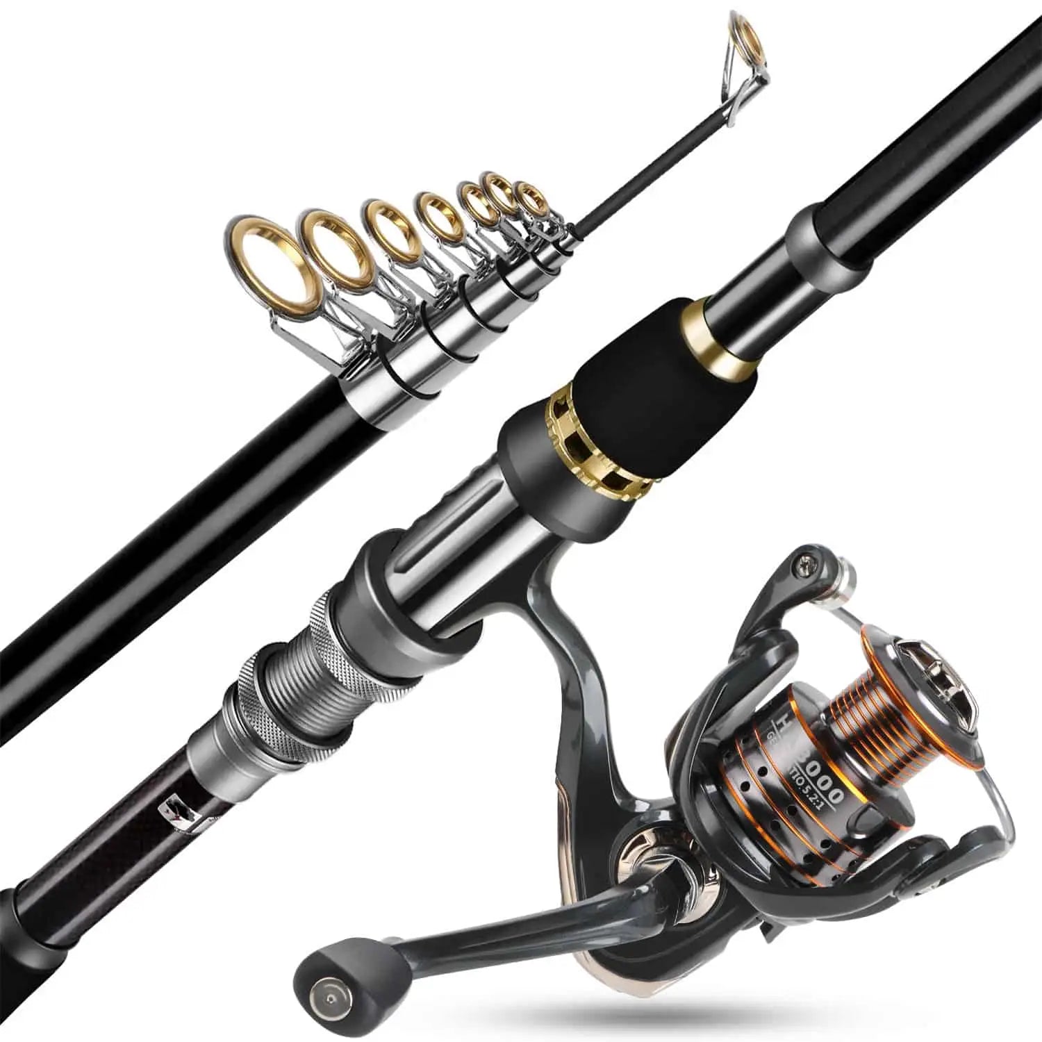 JSHANMEI Telescopic Fishing Rod and Reel Combos Kit Set Telescopic