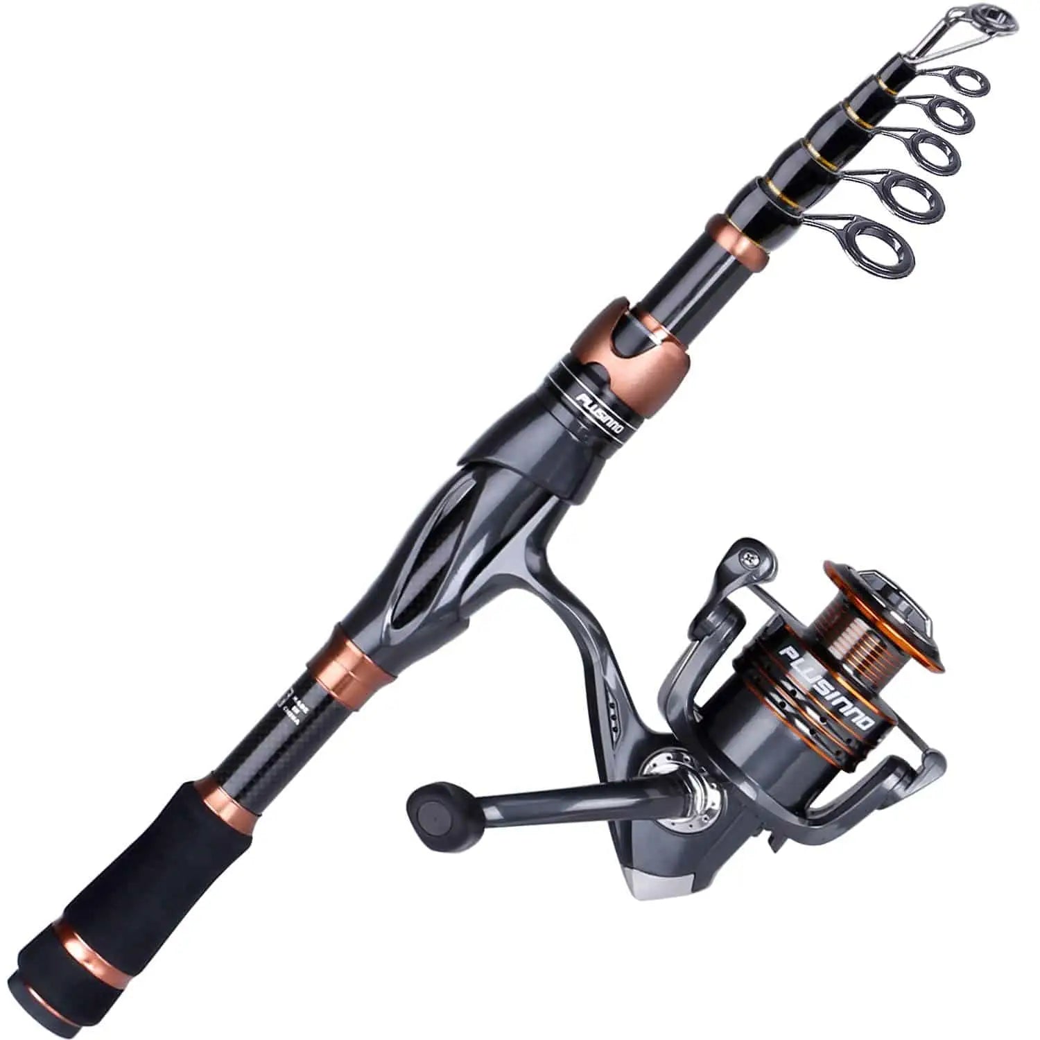 PLUSINNO Telescopic Fishing Rod and Reel Combos Full Kit, Carbon