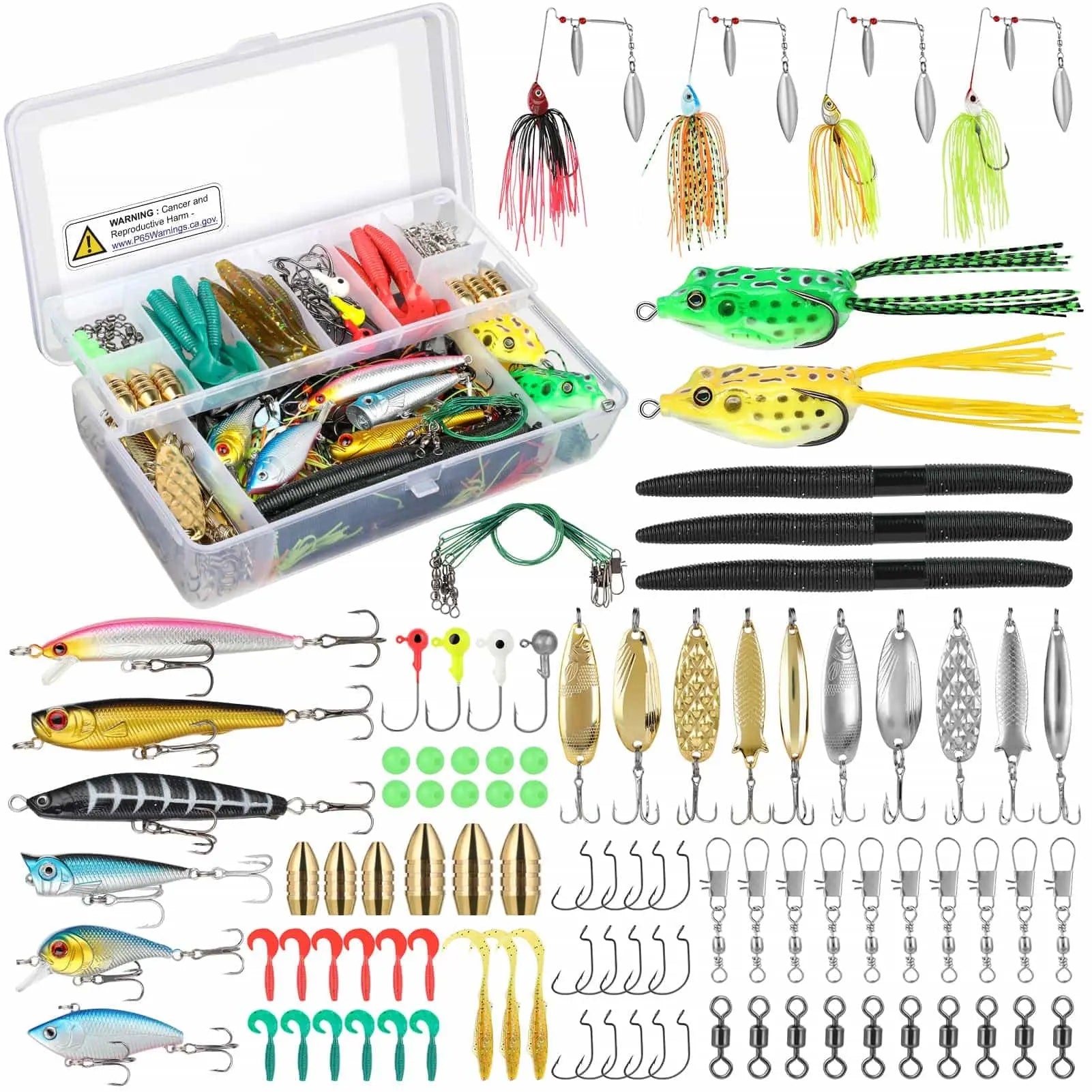  322-Piece Bass Fishing Lures Accessories Kit with