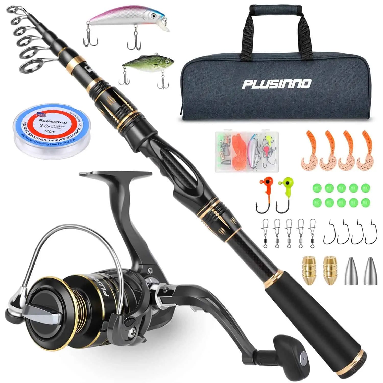 Full Kit Telescopic Fishing Rod and Reel Combos I PLUSINNO – Plusinno