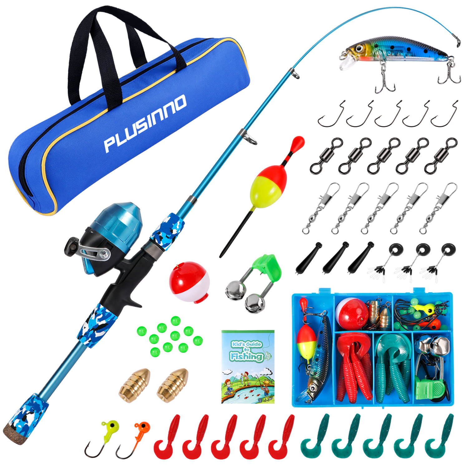 Kids Fishing Pole Kit, 59'' Telescopic Rod Nepal