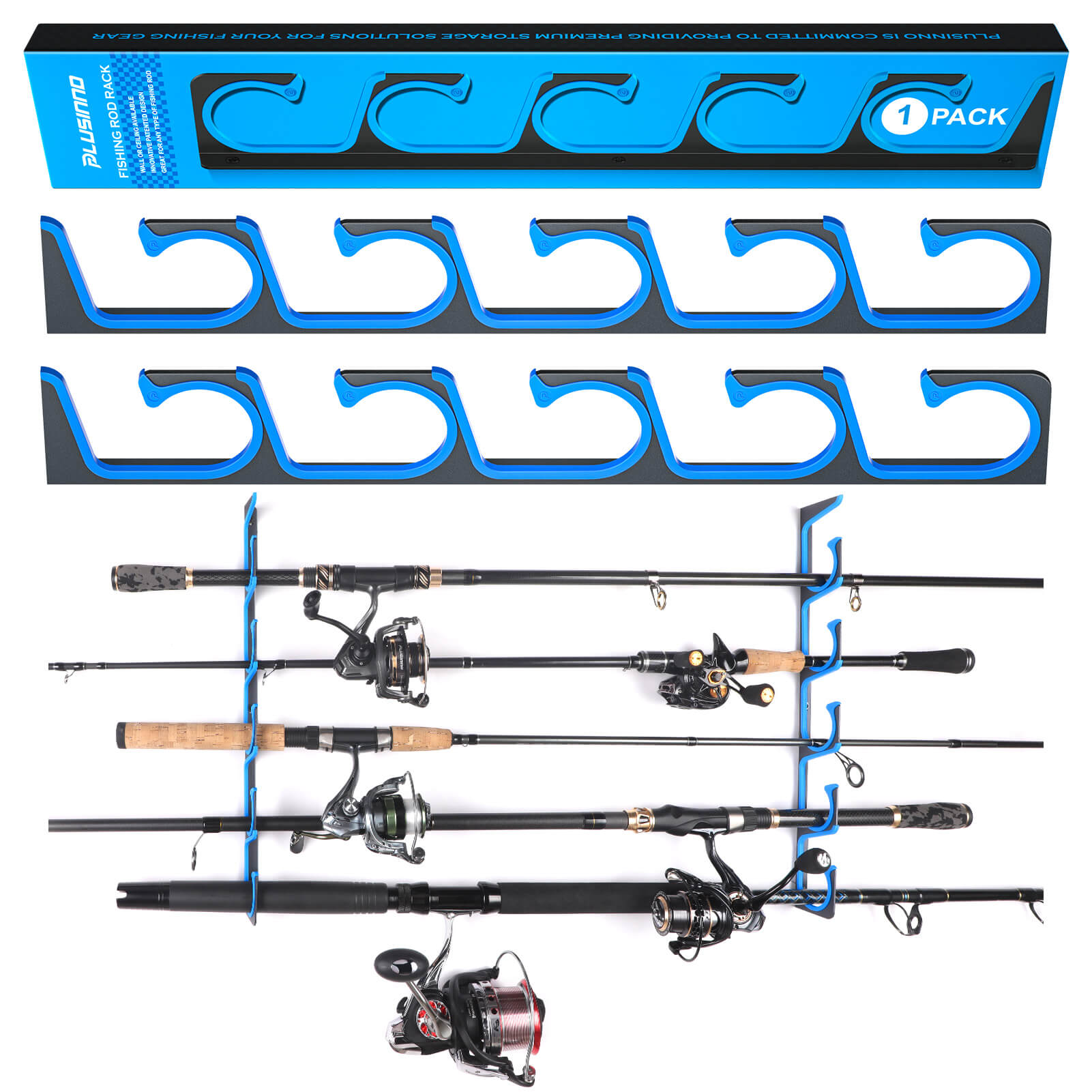 Outdoor Fishing Vertical 3-Link Fishing Rod Storage Holder Pole Tube Mount  Compression Resistance Bracket Rack