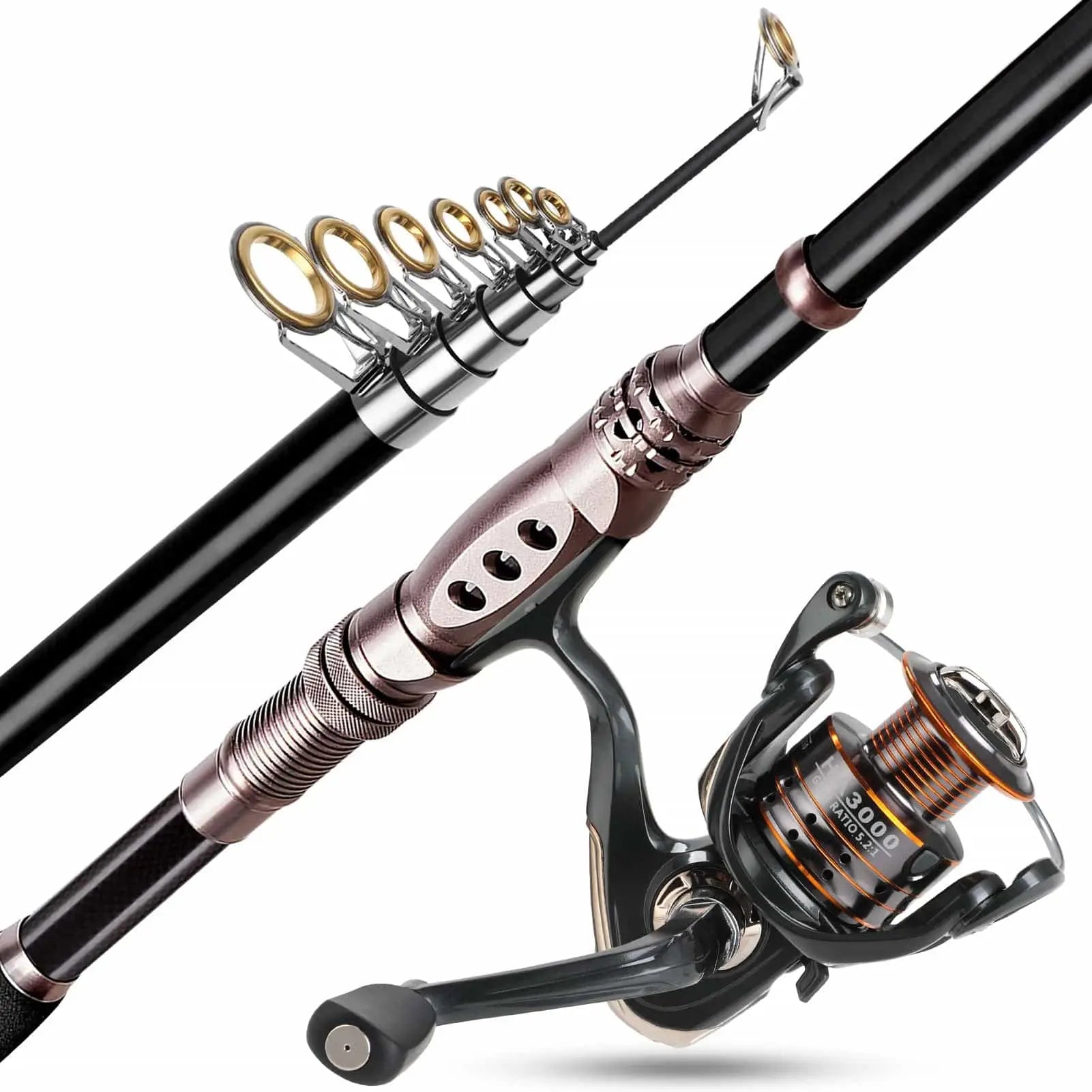 PLUSINNO Ladies Telescopic Pink Fishing Rod and Reel Combos