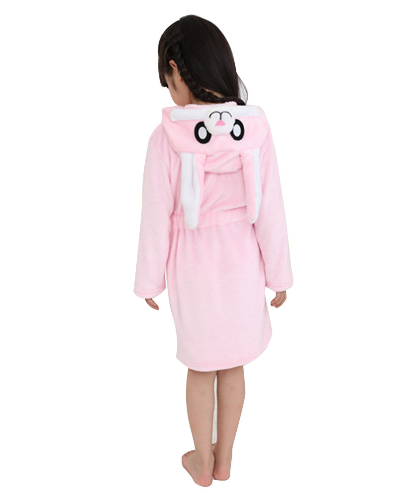 Soft Pink Rabbit Dressing Gown Kigurumi Onesies Pajamas Bathrobe