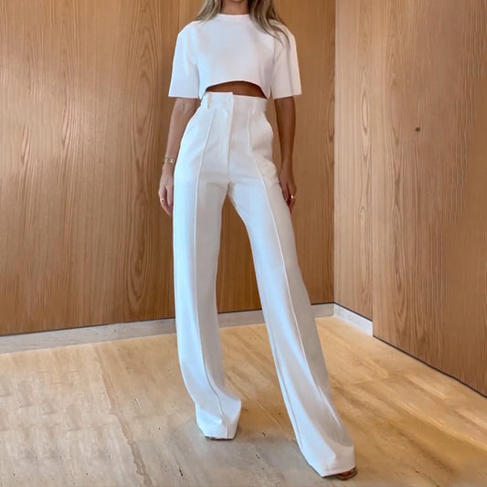 Summer Outfits 2023  Cotton Crop Top Pants Outfit 2-piece Set – TGC FASHION