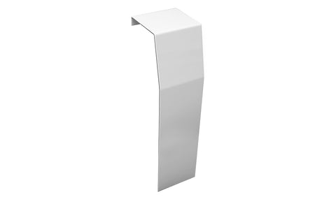 Zero clearance end cap for baseboard heater in white.