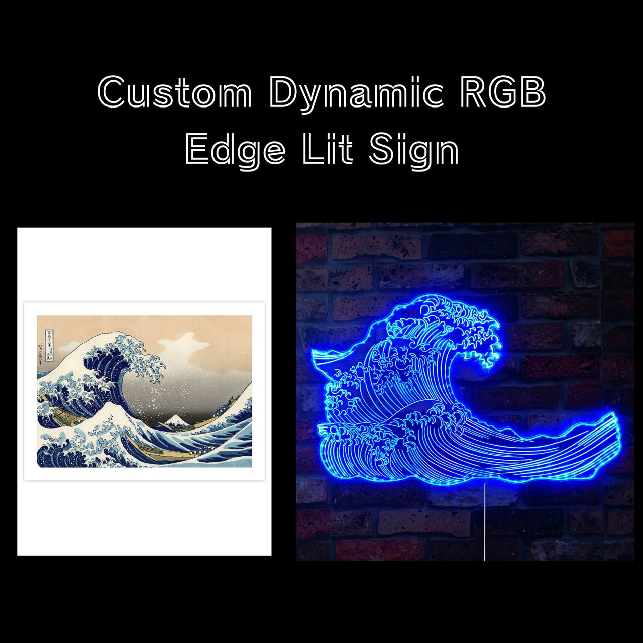 Custom Create Your Own Neon LED Sign with Dynamic RGB Colors Size Range:M (8 inches <width < 16 inches)